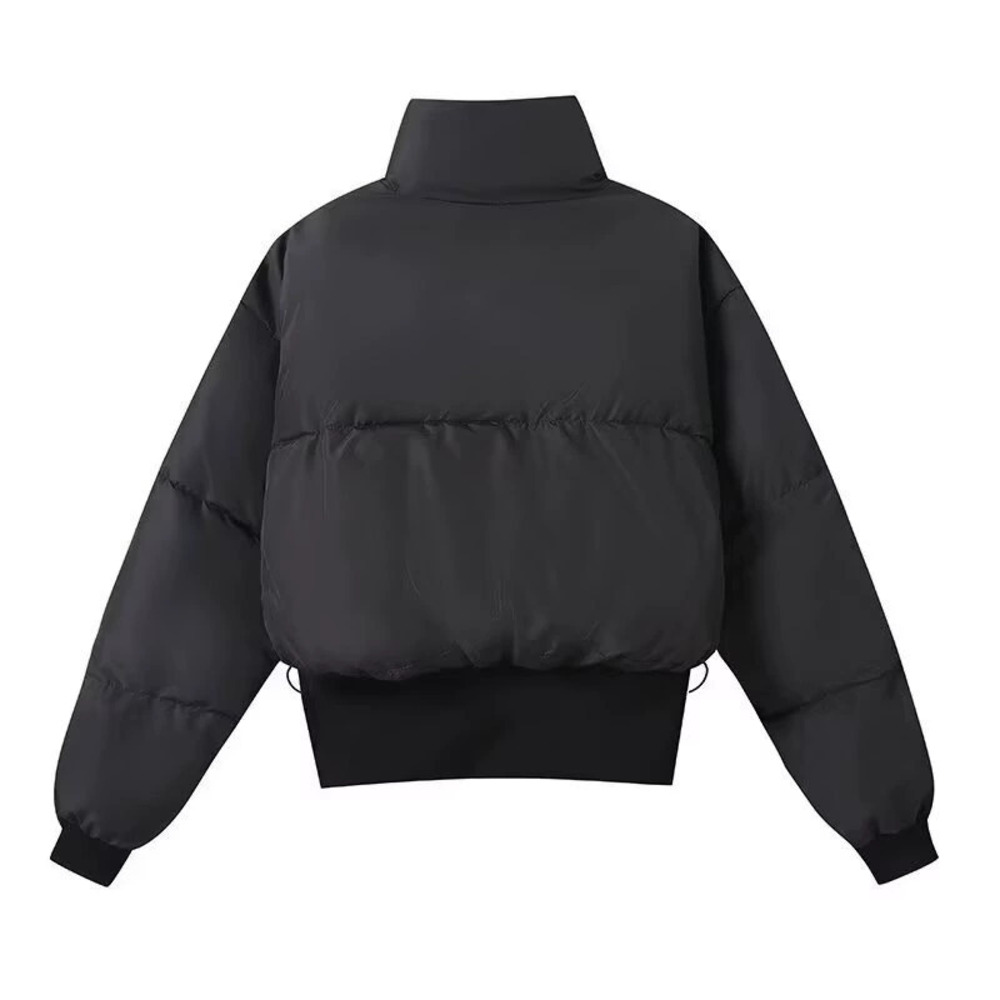 ZARA Windproof Stand Collar Zipper Patchwork Short Padded Jacket